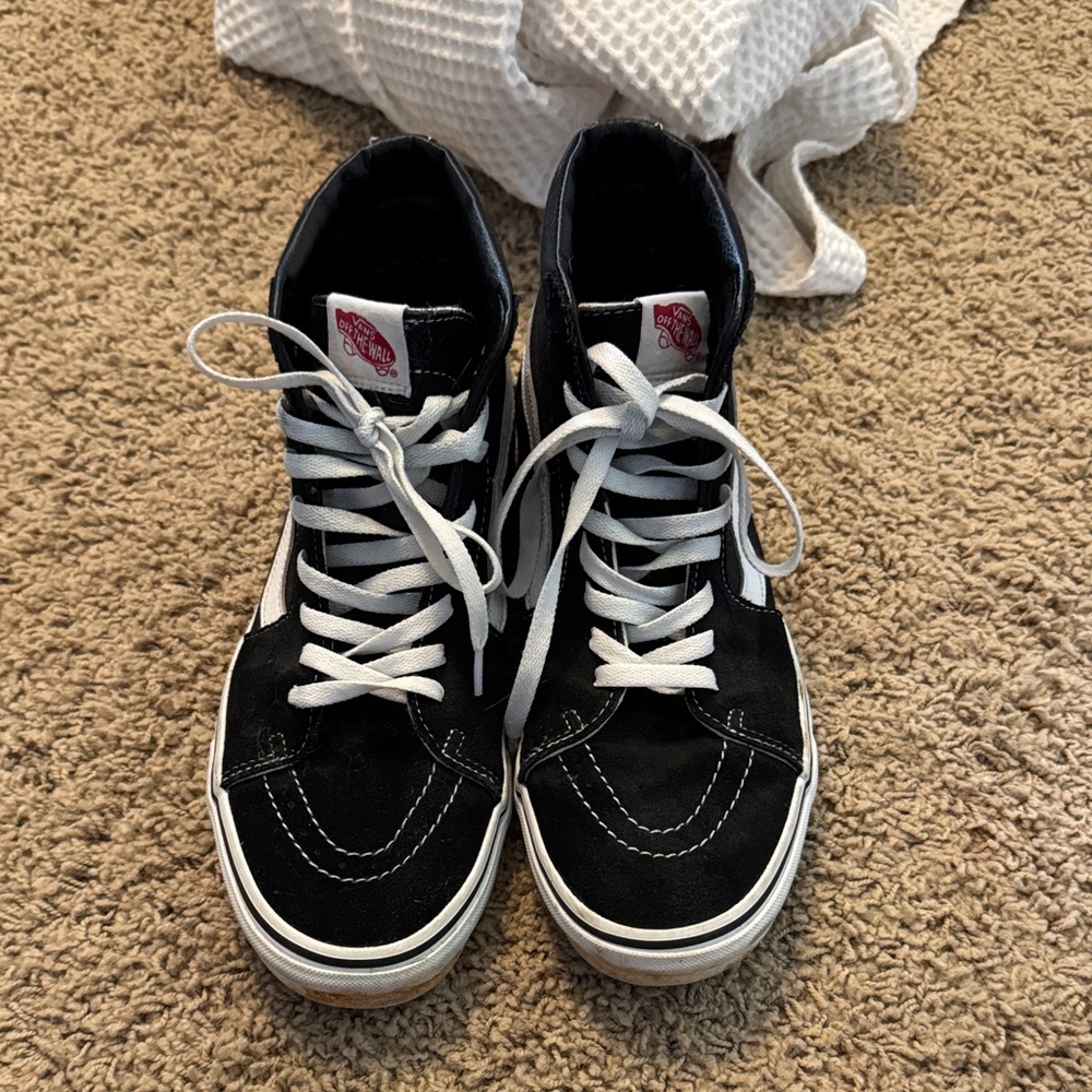 Vans Black and White High-Top Sneakers